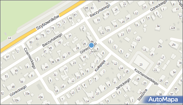 Leszno, Góreckiego Józefa, 17, mapa Leszno