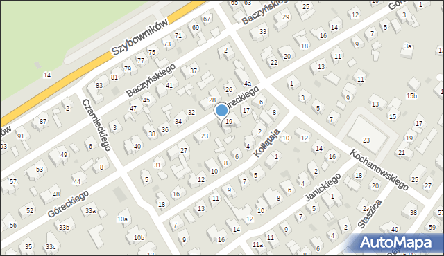 Leszno, Góreckiego Józefa, 21, mapa Leszno