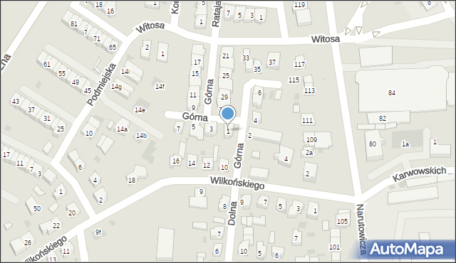 Leszno, Górna, 1, mapa Leszno