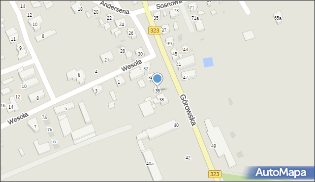 Leszno, Górowska, 36, mapa Leszno