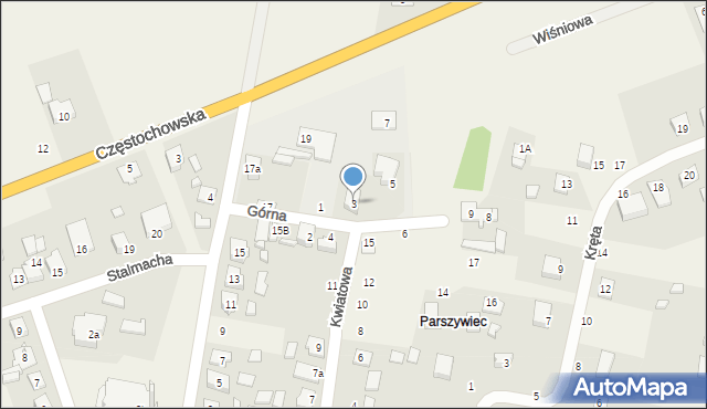 Lisów, Górna, 3, mapa Lisów