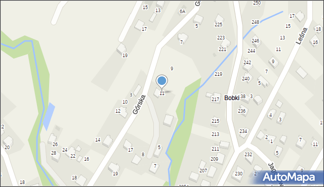 Łodygowice, Górska, 11, mapa Łodygowice