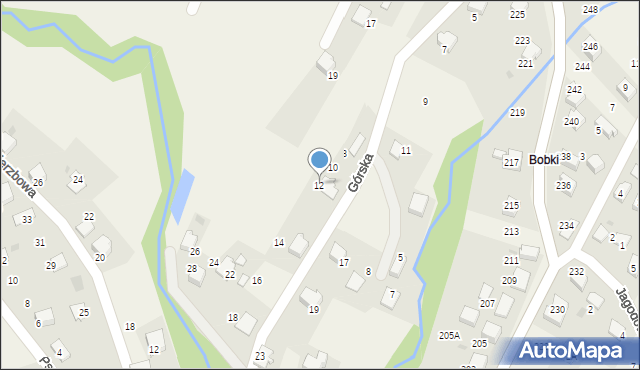 Łodygowice, Górska, 12, mapa Łodygowice