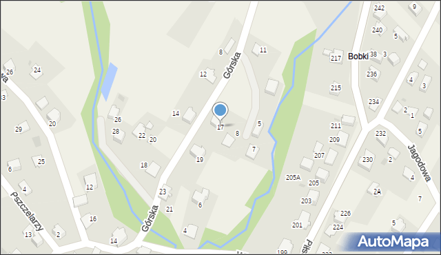 Łodygowice, Górska, 17, mapa Łodygowice