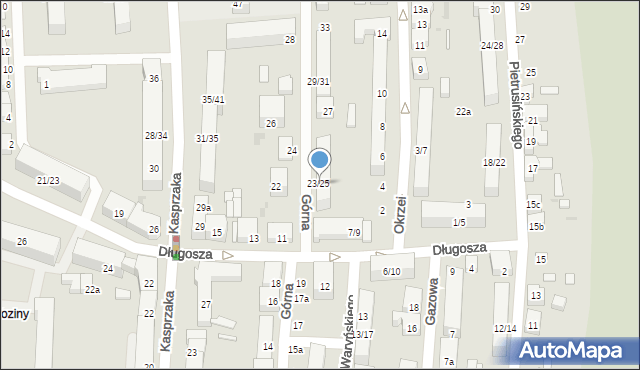 Łódź, Górna, 23/25, mapa Łodzi