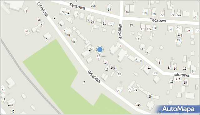 Łódź, Góralska, 12a, mapa Łodzi