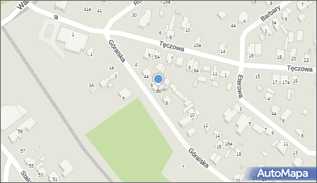 Łódź, Góralska, 6b, mapa Łodzi