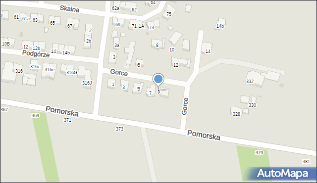 Łódź, Gorce, 9, mapa Łodzi