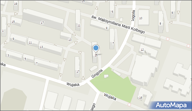 Łódź, Gogola Mikołaja, 15, mapa Łodzi