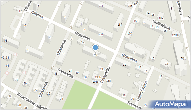 Łódź, Gościnna, 7/9, mapa Łodzi