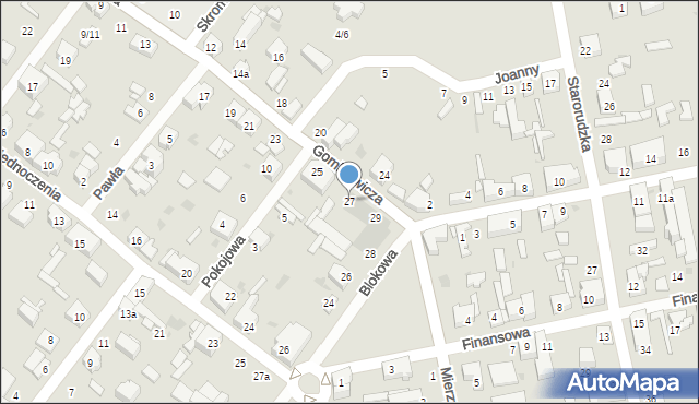 Łódź, Gombrowicza Witolda, 27, mapa Łodzi