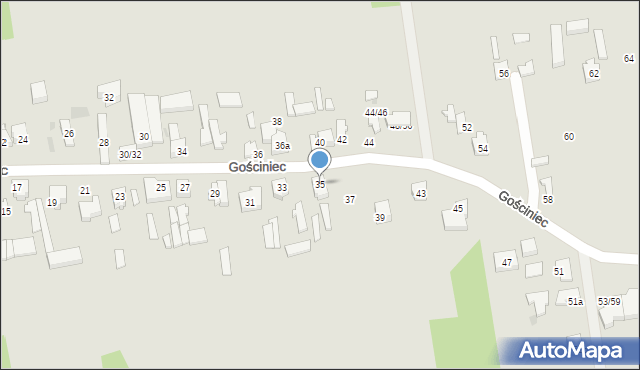 Łódź, Gościniec, 35, mapa Łodzi