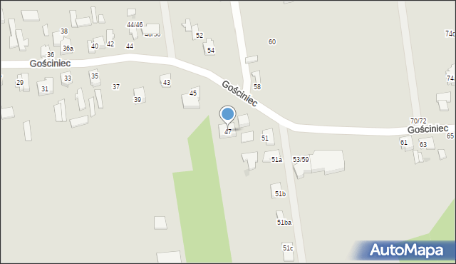 Łódź, Gościniec, 47, mapa Łodzi