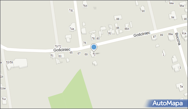 Łódź, Gościniec, 71, mapa Łodzi