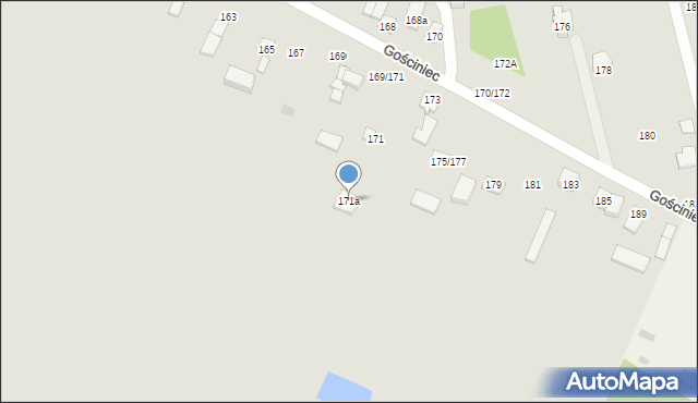 Łódź, Gościniec, 171a, mapa Łodzi