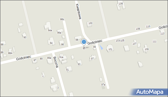 Łódź, Gościniec, 95, mapa Łodzi