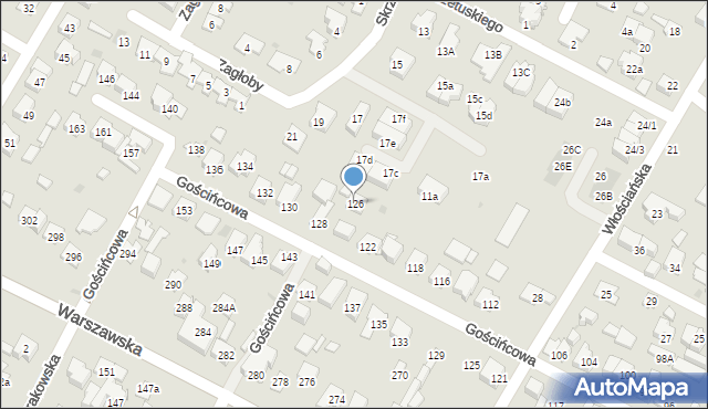 Łomianki, Gościńcowa, 126, mapa Łomianki
