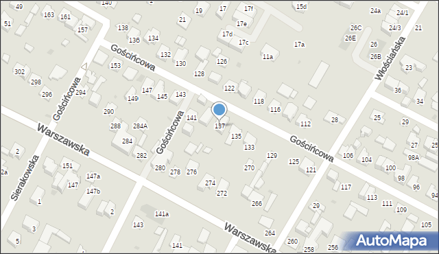 Łomianki, Gościńcowa, 137, mapa Łomianki