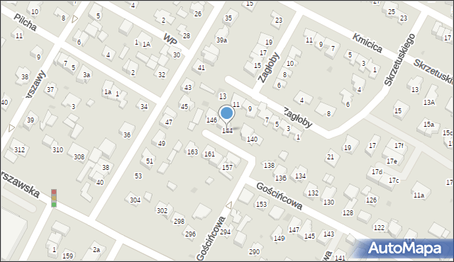 Łomianki, Gościńcowa, 144, mapa Łomianki