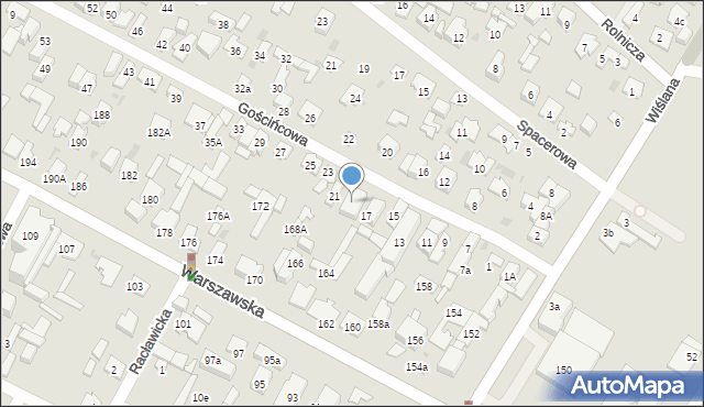 Łomianki, Gościńcowa, 19, mapa Łomianki