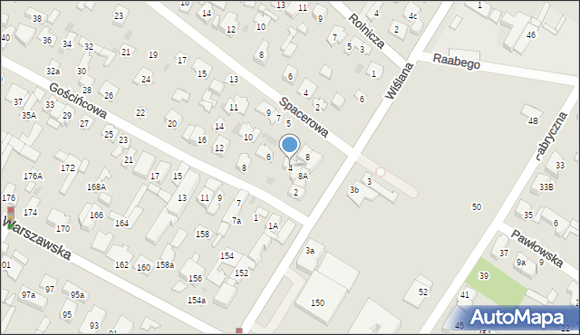 Łomianki, Gościńcowa, 4, mapa Łomianki