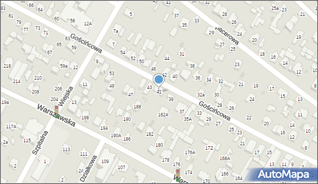 Łomianki, Gościńcowa, 41, mapa Łomianki