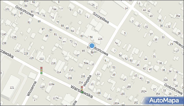 Łomianki, Gościńcowa, 59, mapa Łomianki