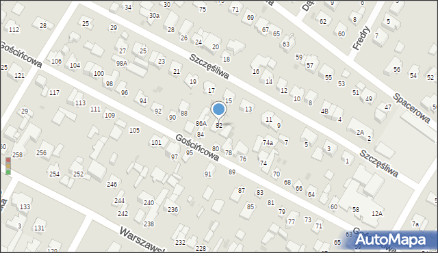 Łomianki, Gościńcowa, 82, mapa Łomianki