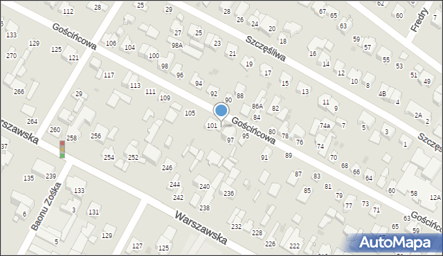 Łomianki, Gościńcowa, 99, mapa Łomianki