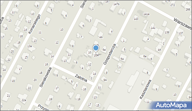 Łomianki, Gospodarcza, 10A, mapa Łomianki