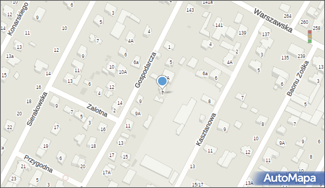 Łomianki, Gospodarcza, 7, mapa Łomianki