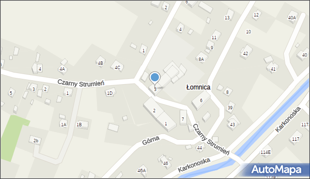 Łomnica, Górna, 3, mapa Łomnica