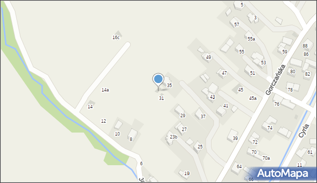 Łopuszna, Gorczańska, 31a, mapa Łopuszna