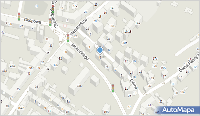 Lublin, Górna, 5, mapa Lublina