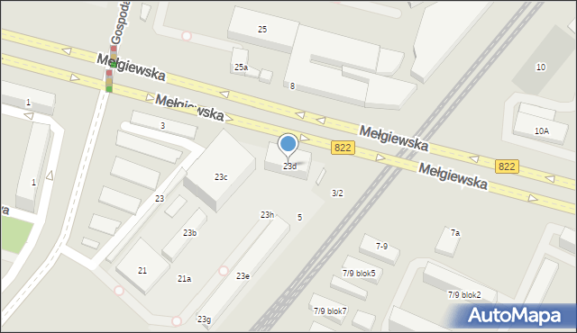 Lublin, Gospodarcza, 23d, mapa Lublina