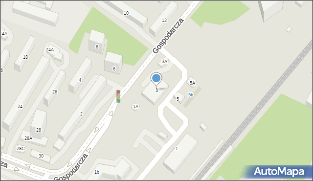 Lublin, Gospodarcza, 3, mapa Lublina