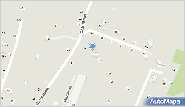 Lublin, Goździkowa, 3f, mapa Lublina