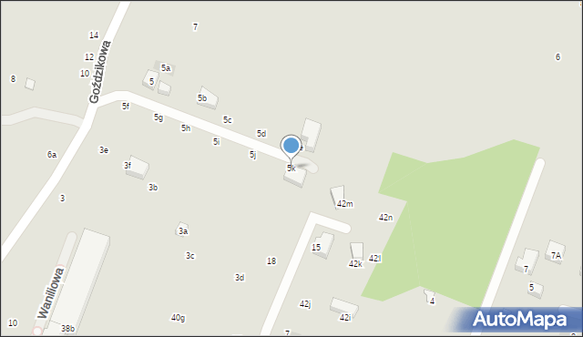 Lublin, Goździkowa, 5k, mapa Lublina