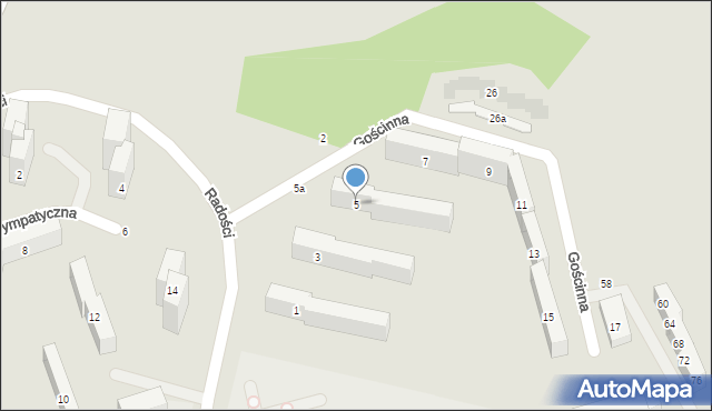 Lublin, Gościnna, 5, mapa Lublina