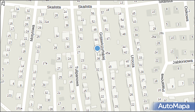 Lublin, Gojawiczyńskiej Poli, 38, mapa Lublina