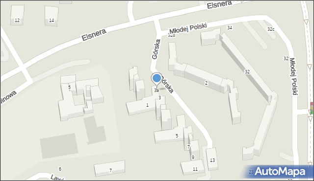 Lublin, Górska, 3a, mapa Lublina