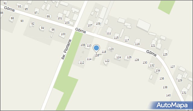 Mąchocice Kapitulne, Górna, 116, mapa Mąchocice Kapitulne