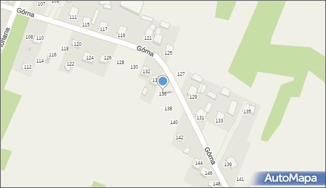 Mąchocice Kapitulne, Górna, 136, mapa Mąchocice Kapitulne