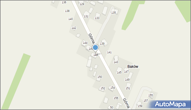 Mąchocice Kapitulne, Górna, 148, mapa Mąchocice Kapitulne