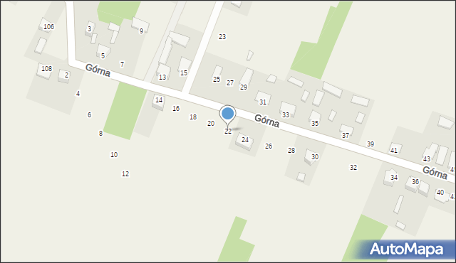 Mąchocice Kapitulne, Górna, 22, mapa Mąchocice Kapitulne