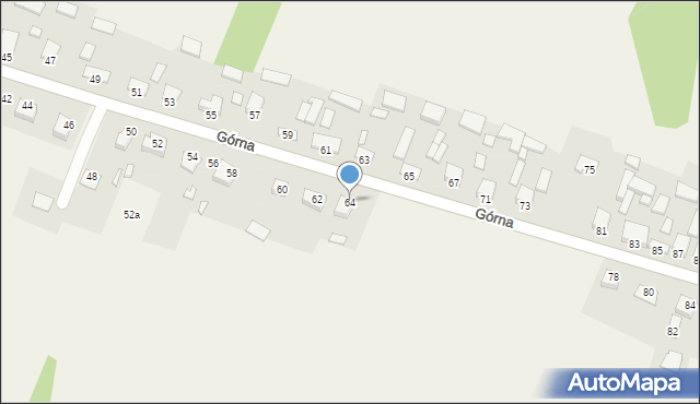 Mąchocice Kapitulne, Górna, 64, mapa Mąchocice Kapitulne