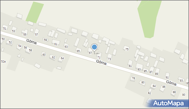 Mąchocice Kapitulne, Górna, 69, mapa Mąchocice Kapitulne