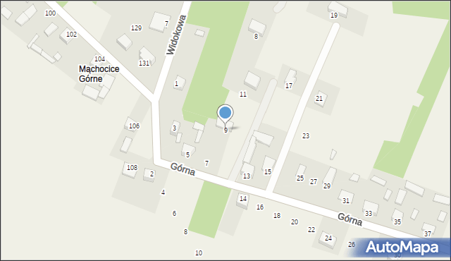 Mąchocice Kapitulne, Górna, 9, mapa Mąchocice Kapitulne