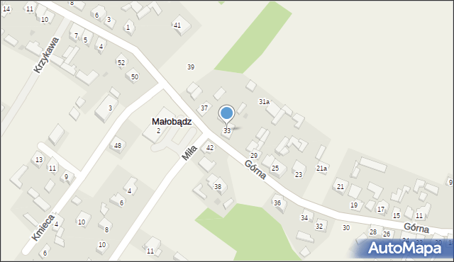 Małobądz, Górna, 33, mapa Małobądz