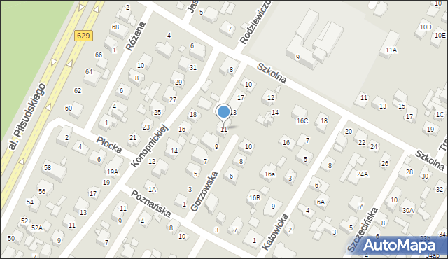 Marki, Gorzowska, 11, mapa Marki